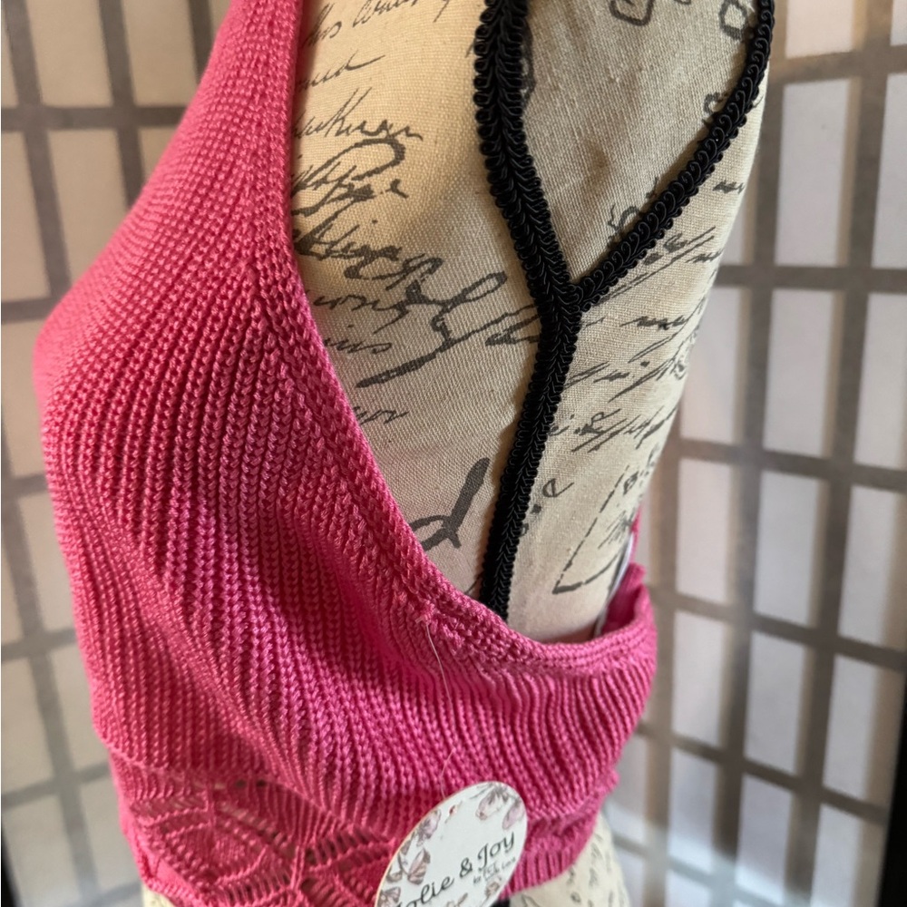 Francesca's Collections Pink Ribbed Crop Tank Top - Picture 3 of 4